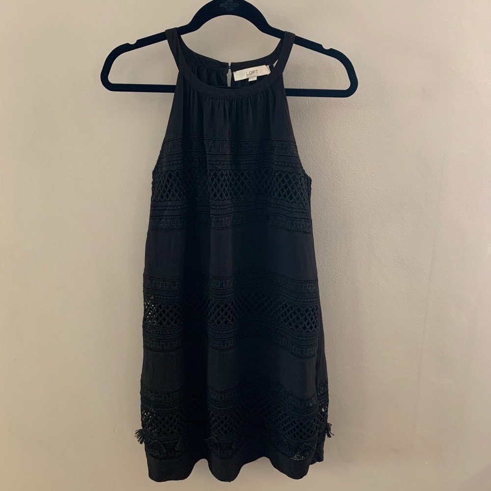 Loft Tasseled Halter Swing Dress